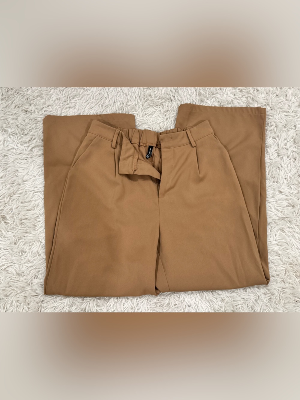 High-Rise Wide Leg Trousers in Camel